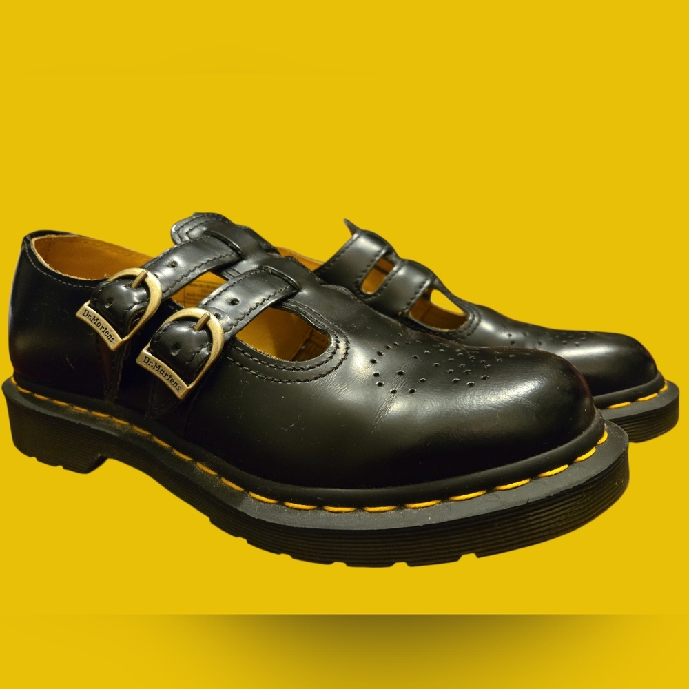 Dr. Martens 8065 Mary Janes - Smooth Black Leather - Women's Size 8